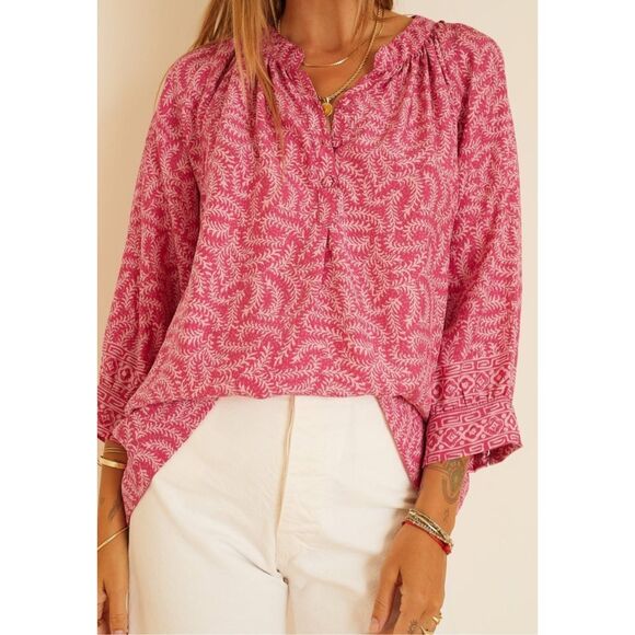 Natalie Martin Remy top pink/red, Small $238 F44 - Picture 1 of 10